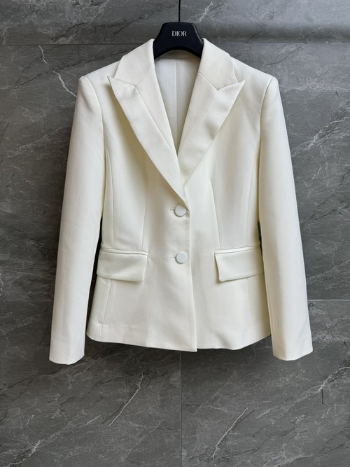 Dior Single-Breasted Pearl-White Suit Jacket, Spring Collection