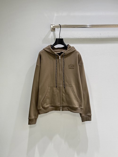 Miu Miu Cotton Casual Sports Set with Logo and Drawstring