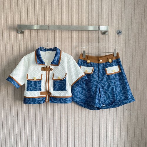 Celine CE-Style Floral Letter Color-Blocked Suit Set