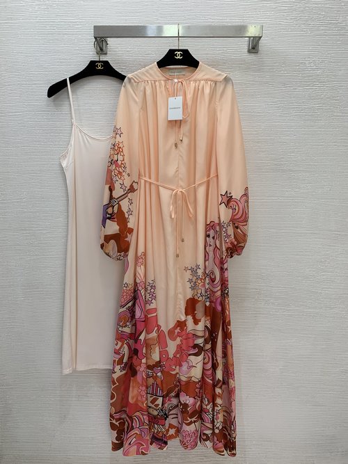 Zimmermann High-End Customized Magic Beauty Print V-Neck Long Dress