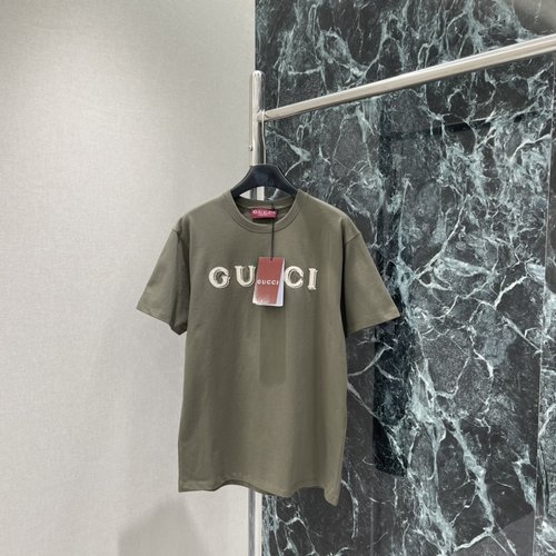 Gucci Stylish Embroidered Letter Short-Sleeve T-Shirt