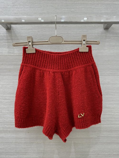 Louis Vuitton Limited Series Lamb Wool Shorts with Metal Emblem