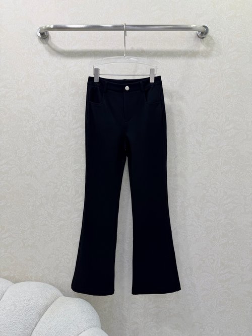 Chanel High Waist Flared Pants with Double C Hardware