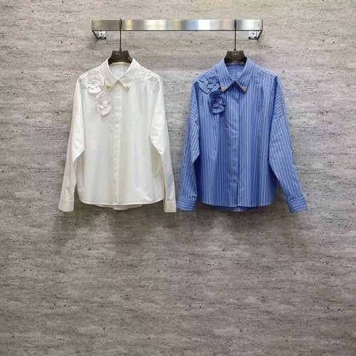 Valentino Floral Decoration Pure Cotton Shirt, Elegant and Versatile