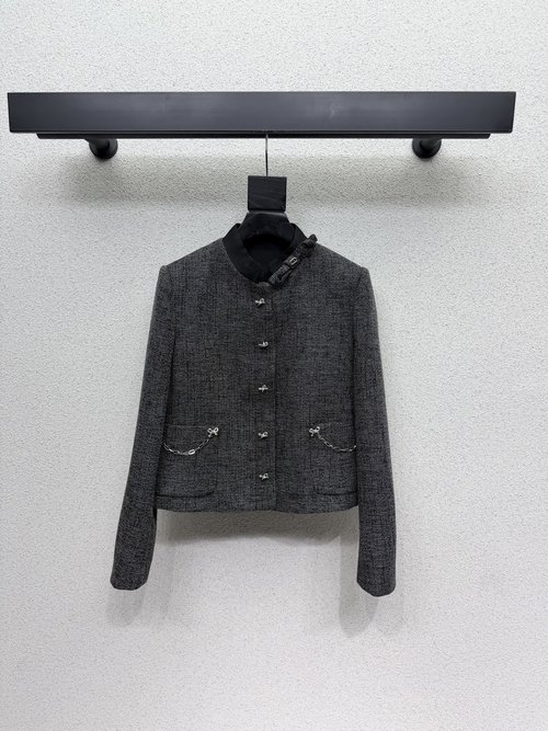 Dior CD Bow Tie Blazer with Special Texture