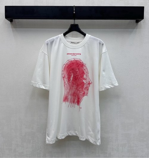 Alexander Wang Custom Cotton Round Neck T-Shirt with Letter Logo