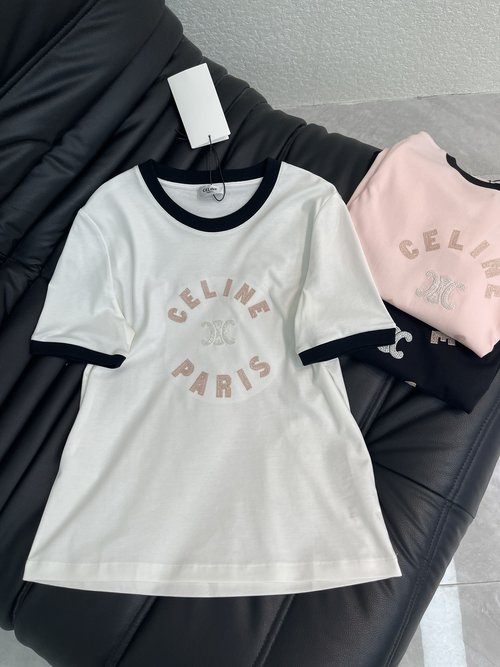 Chanel Summer Short-Sleeved T-Shirt with Contrast Collar