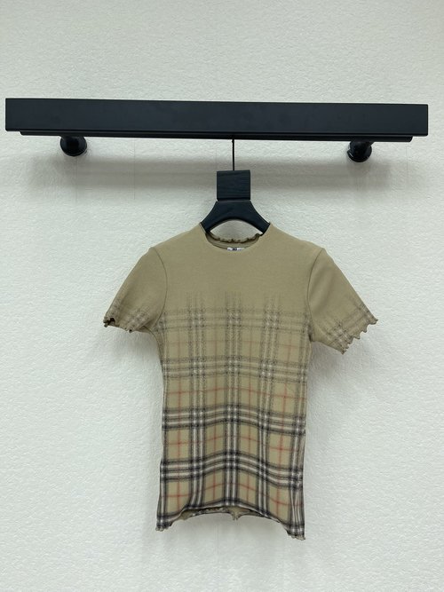 Burberry Timeless Check Gradient Print T-Shirt with Refined Details