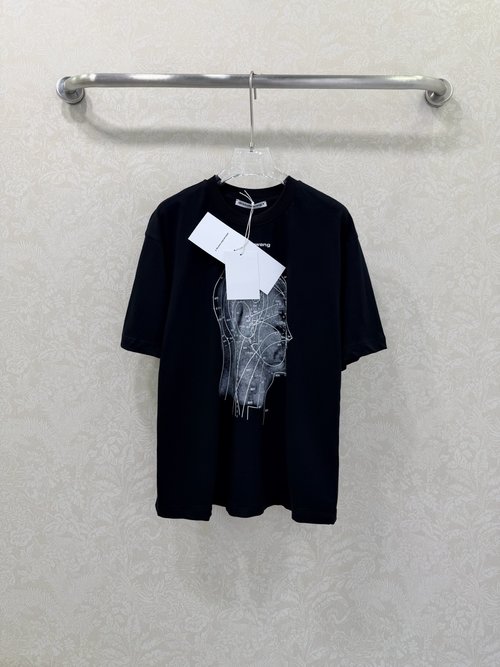 Prada Street Style Red Map Outline Short Sleeve T-Shirt