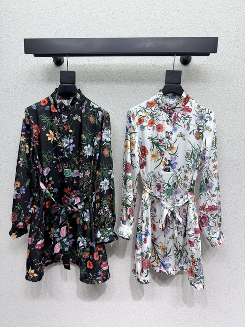 Gucci G Family Print Silk Dress, Versatile & High - quality