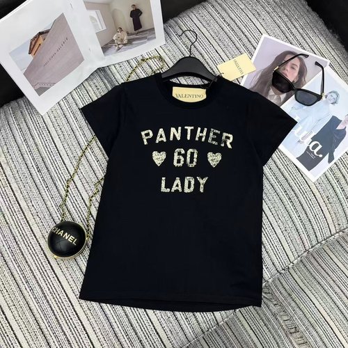 Valentino New Arrival Letter-printed Short-sleeve Round-neck T-shirt
