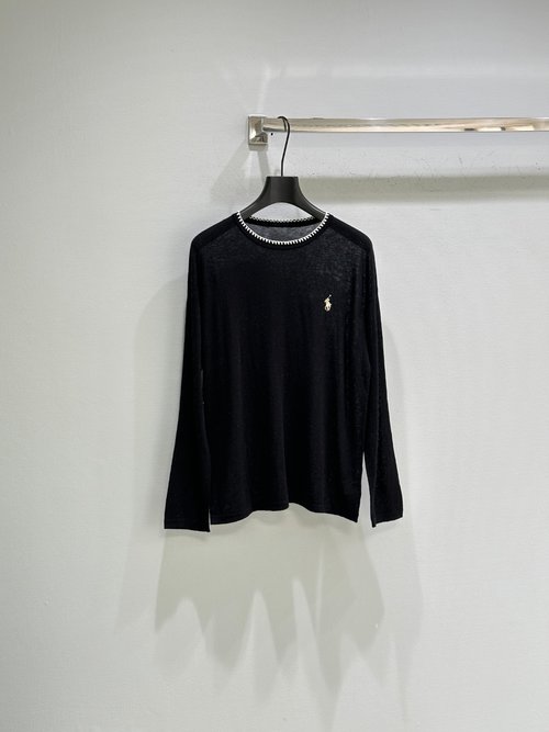 Yves Saint Laurent Classic Crew Neck with Color Block and Horse Embroidery