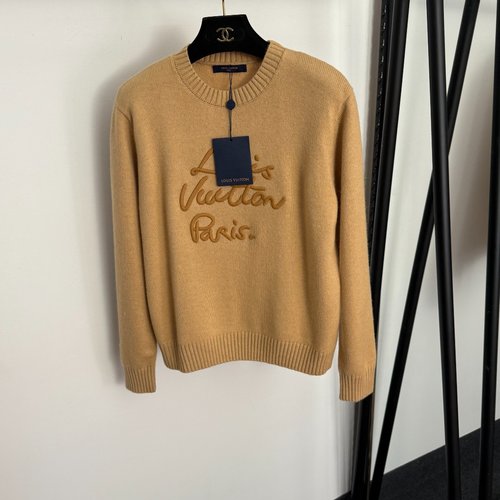 Louis Vuitton Embroidered Knit Pullover in Khaki