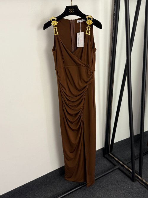 Schiaparelli New Sleeveless Dress with Big Eye Metal Buckle in Multiple Colors