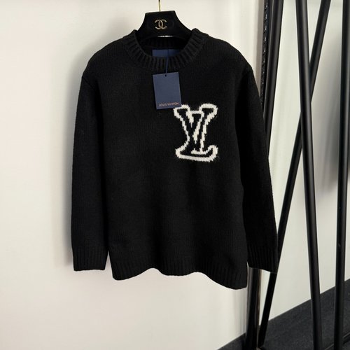 Louis Vuitton Multi-Color Pullover Long-Sleeve Knitted Top with Logo