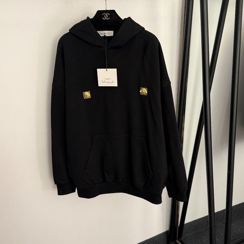 Schiaparelli Sparkling Metal-Decorated Hooded Long-Sleeved Pullover Sweatshirt