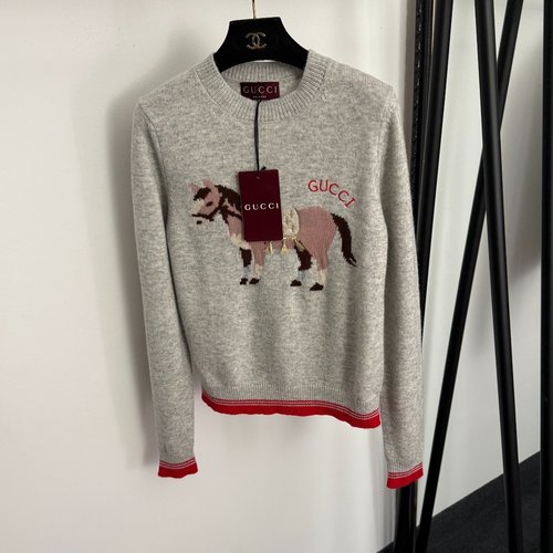 Gucci Wool Pullover with Pony Pattern