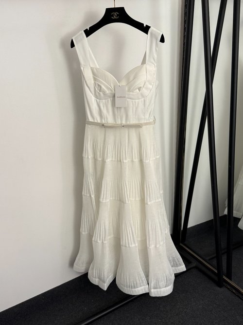 Zimmermann Bowknot Strapless Waist-Contracted Dress with Cake Skirt