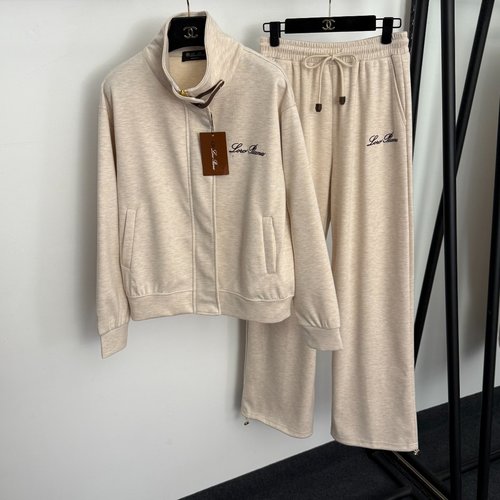 Loro Piana Sports Set with Logo-embroidered Jacket and Casual Pants