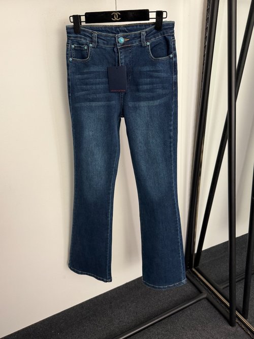 Louis Vuitton Back-Logo Embroidered Micro-Flare Jeans