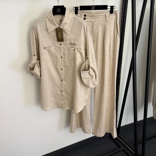 Loro Piana LP Series Embroidered Logo Linen Suit with Shirt & Trousers, Multiple Colors