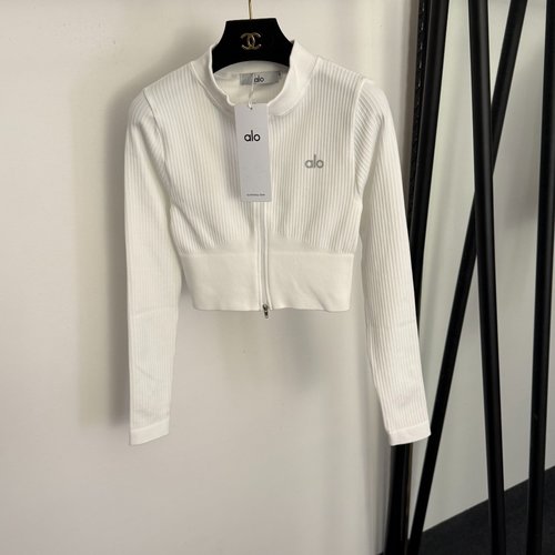 Loewe Reflective Logo Printed Zip-up Long Sleeve Top in Multiple Colors