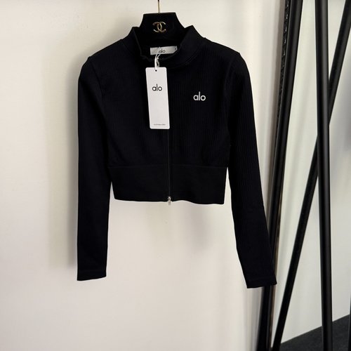 Loewe Reflective Logo Printed Zip-up Long Sleeve Top in Multiple Colors
