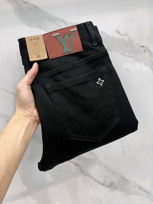 Louis Vuitton Customized Jeans with Imported Elastic Fabric
