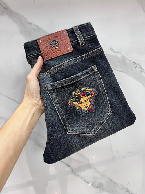 Versace Customized Jeans with Imported Elastic Fabric