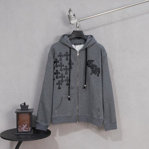 Chrome Hearts Luxury Heavy Crafted Cotton Zip Hoodie