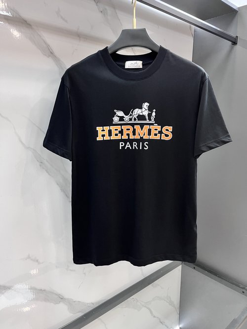 Hermes Versatile Short Sleeve Shirt with Embroidery