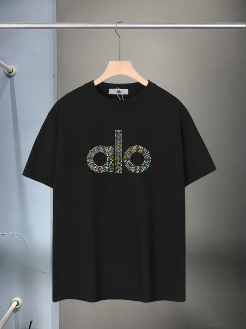 Alo 32-Count Double-Yarn Cotton Short-Sleeve T-Shirt with Rhinestones