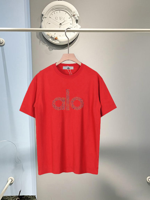 Alo Cotton Short Sleeve T-Shirt with Hot Drill