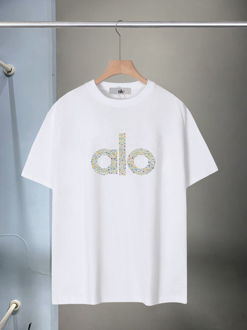 Alo Cotton Short Sleeve T-Shirt with Hot Drill