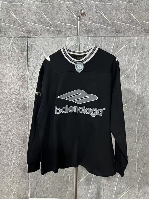Balenciaga Cotton Embroidered Football联名Short Sleeve Jersey