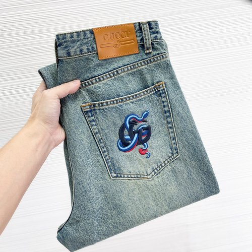 Gucci Original Design Washable Jeans with Embroidery