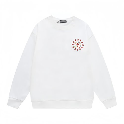 Chrome Hearts Cotton Round Neck Sweatshirt, Black & White