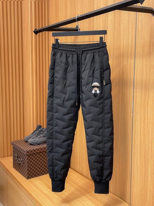 Fendi Thickened Warm Down Pants for Outdoor Use