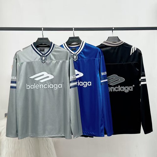 Balenciaga Football V-Neck Printed Long Sleeve Top