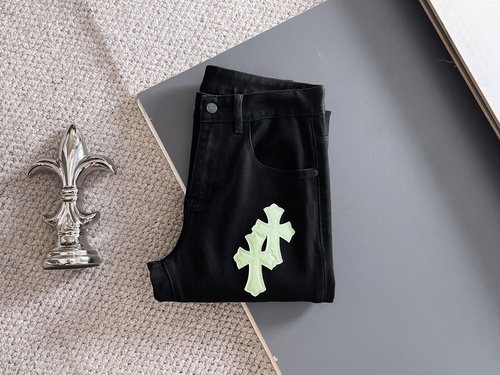 Chrome Hearts Embroidered Vintage Washed Stretch Jeans