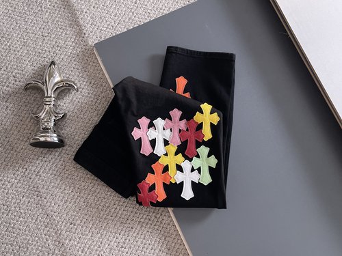 Chrome Hearts Patchwork Washed Jeans with High Elastic Fabric