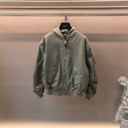 Balenciaga Hooded Spliced Bomber Flight Jacket (No Chinese detected, title optimized for clarity)