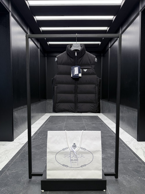 Prada Recycled Nylon Down Vest with Triangle Logo