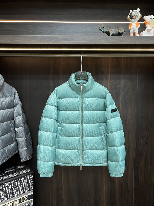 Dior 90% White Goose Down Logo Stand-Collar Jacket