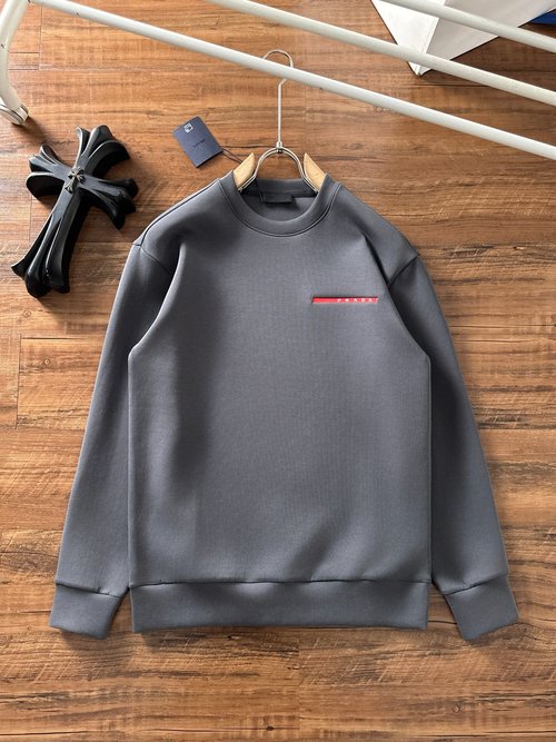 Prada Premium Space Cotton Crewneck Sweatshirt with Superior Craftsmanship