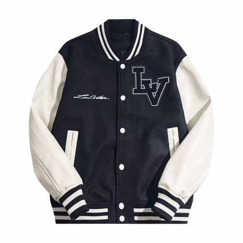 Valentino Nylon Leather Baseball Jacket with Exquisite Details
