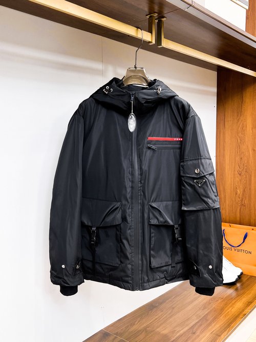 Prada Premium 90-Down Jacket with Classic Logo