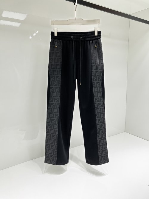 Fendi Classic Logo Casual Pants with High Comfort