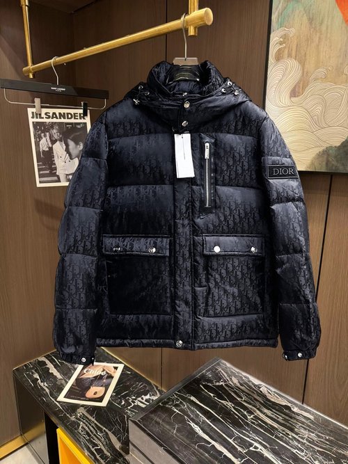 Dior Premium 90 Down Jacket with Logo & Color Block