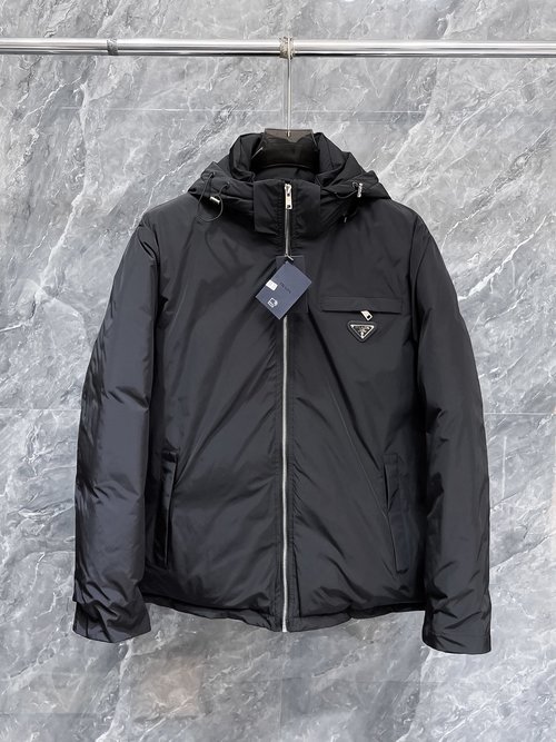 Prada Premium 90 Down Jacket with Logo & Colorful Design